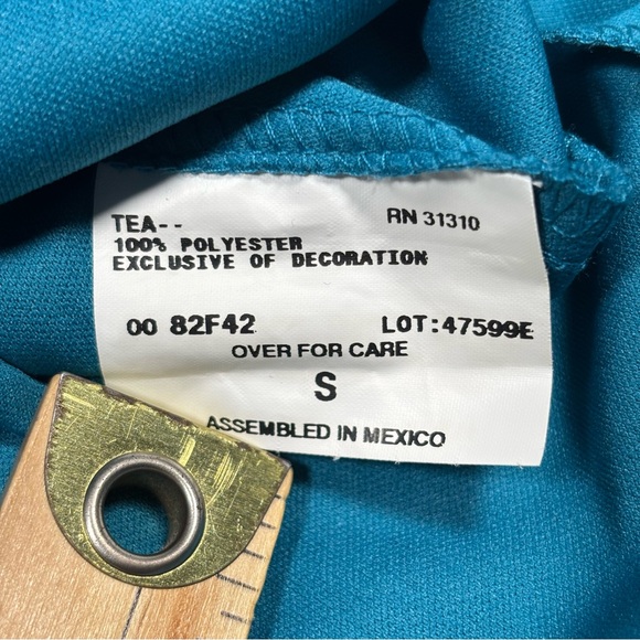 Ally B. Babydoll Sleeveless Tank Top Women's Small Turquoise Shimmer Flowy Y2k - Picture 6 of 9